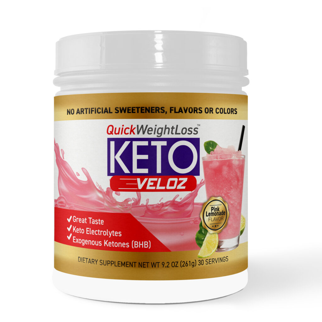 Keto Veloz pink lemonade electrolyte drink jar